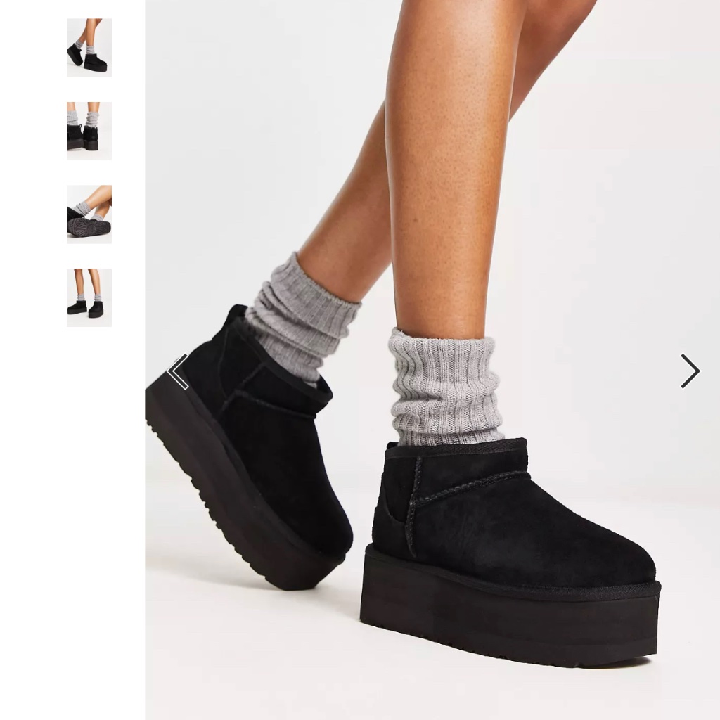 New Ugg Classic Ultra Mini Platform Black Sz 7 Or 8